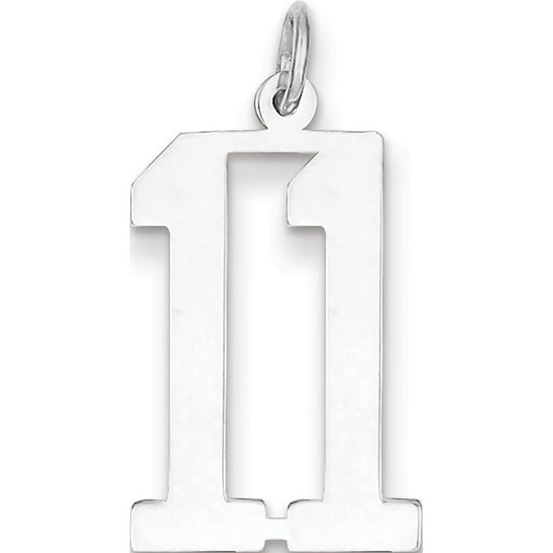 Beautiful Sterling silver 925 sterling Sterling Silver Rhodium-plated Small Satin Number 11 Charm Beautiful Sterling silver 925 sterling Sterling Silver Rhodium-plated Small Satin Number 11 Charm